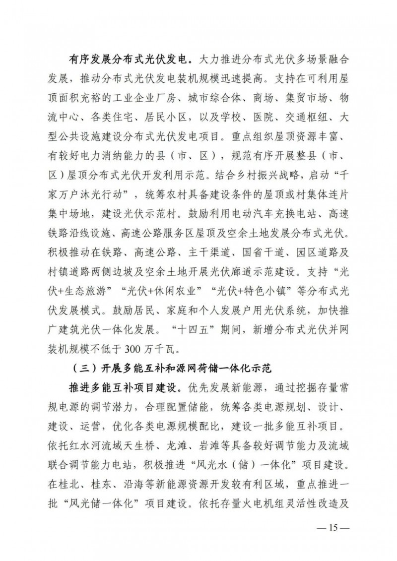 廣西“十四五”規(guī)劃：大力發(fā)展光伏發(fā)電，到2025年新增光伏裝機15GW！