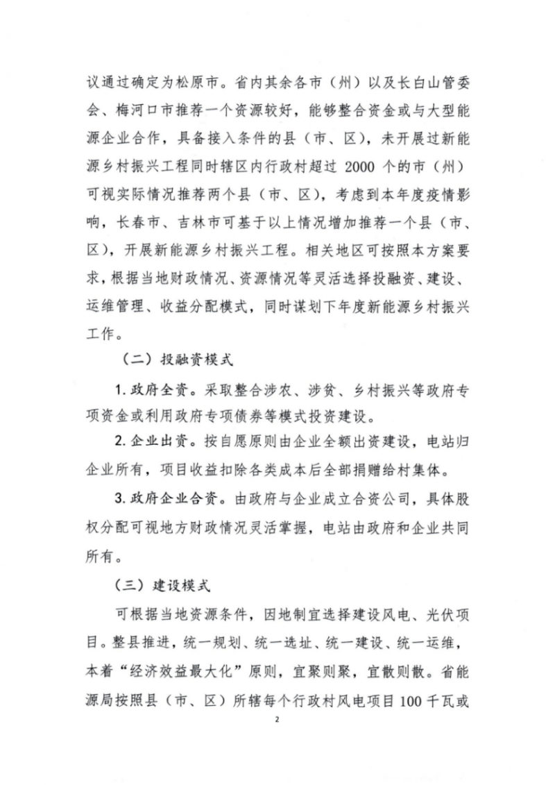 吉林省能源局發(fā)布全國首個出臺的省級“新能源+鄉(xiāng)村振興”方案！