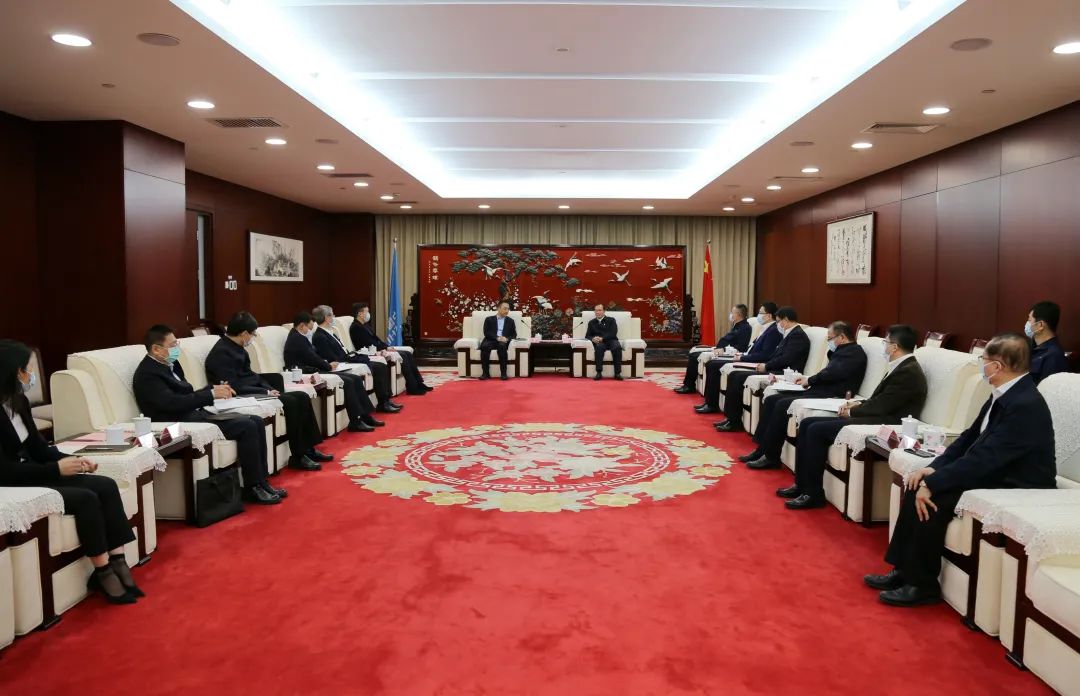 中國(guó)華電董事長(zhǎng)江毅、總經(jīng)理葉向東會(huì)見(jiàn)中國(guó)大唐董事長(zhǎng)鄒磊、總經(jīng)理劉明勝