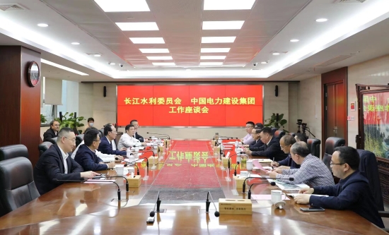 中國電建黨委書記、董事長丁焰章與長江水利委員會黨組書記、主任劉冬順會談